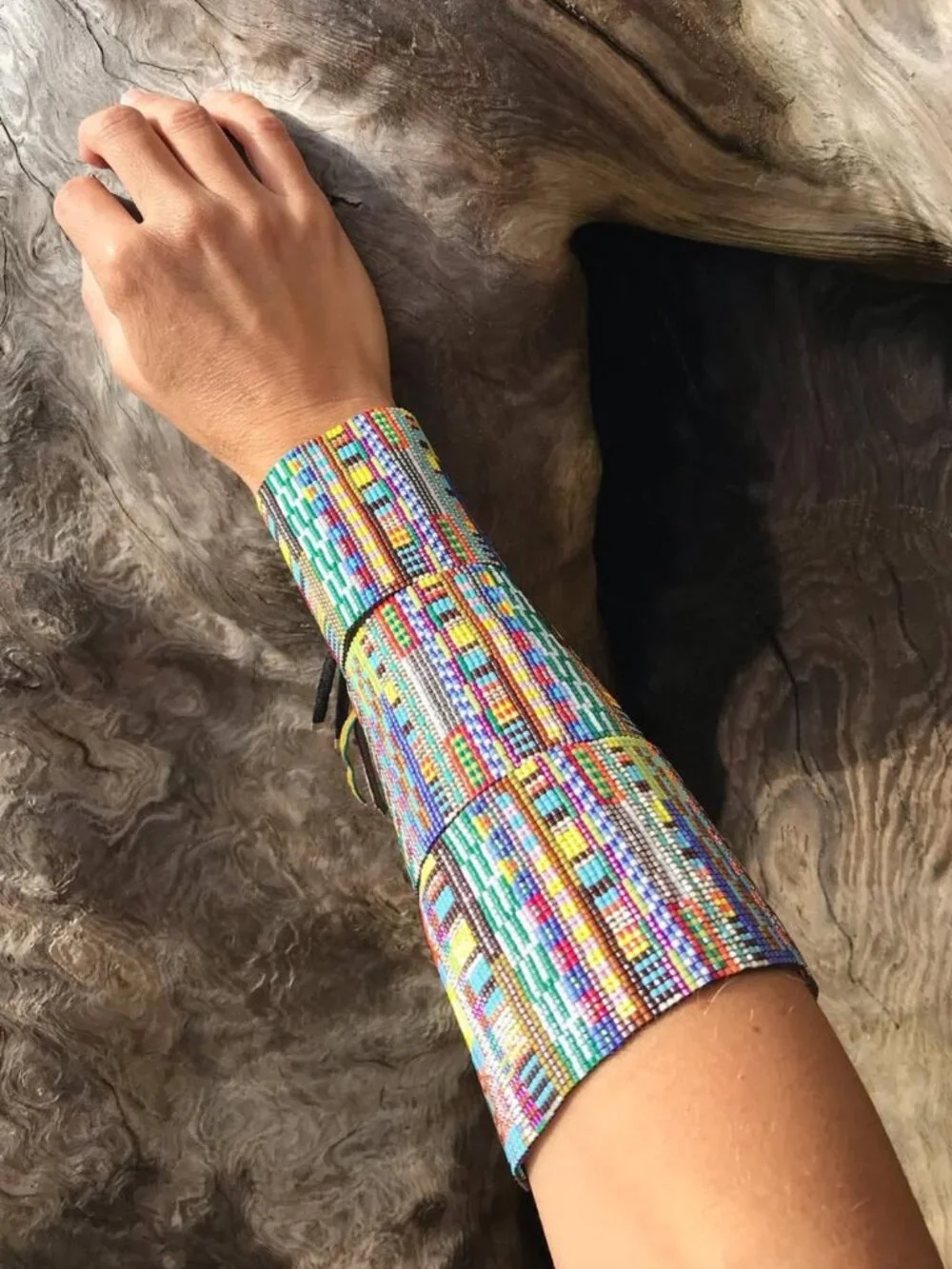 Julie Rofman handwoven beaded cuff bracelet 